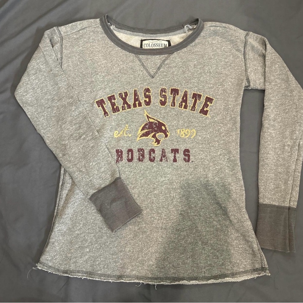 Gray Texas State Bobcats Womens Sweatshirt